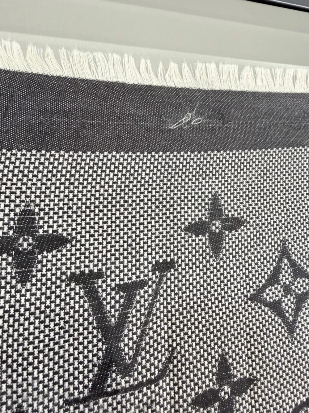 Louis Vuitton Monogram Neo Natte Two-Tone Monogram Scarf in Black